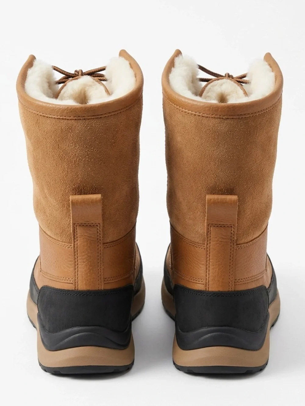 UGG Waterproof Lace-Up Winter Boots in Chestnut with Black Trim NEW ! W/O box